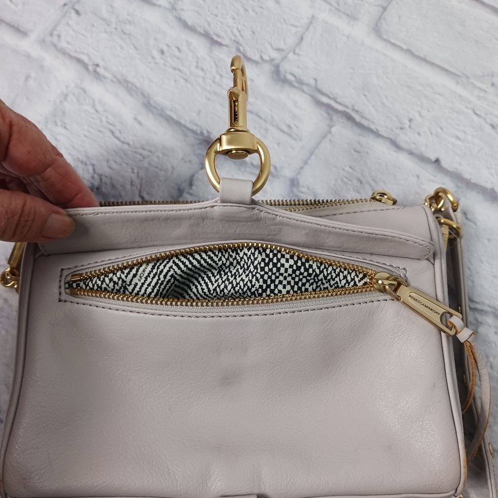 Rebecca Minkof beige leather crossbody bag - Picture 8 of 10